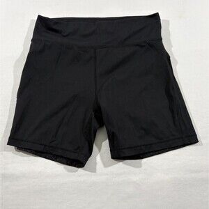 Barbell Apparel Womens Compression Black Bike Shorts Hi Rise Yoga Gym Pocket M